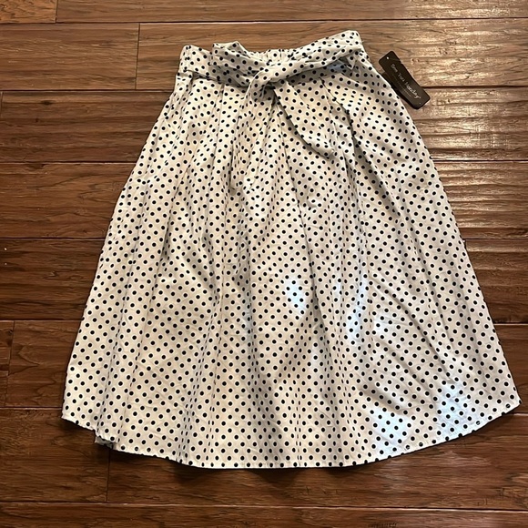 See You Monday Aline Black and White Polka Dot Skirt Size S - Picture 1 of 5